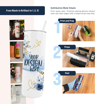 Hogg 20 oz Sublimation Tumblers Holographic (24 Units) - Shimmer Coating, Sublimation Blanks, Bulk Tumblers with Lids and Straws, 20oz Skinny, Blank Cups