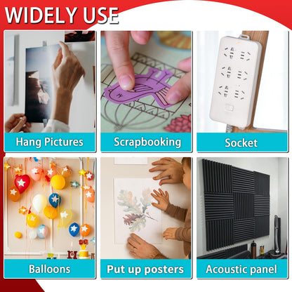 Urdar Brunnr Double Sided Tape for Walls, Hanging Picture Poster Decorations, Removable & Residue-Free Strong Mounting Adhesive Tape for Photo, Art Craft, Party Supplies,Multipurpose