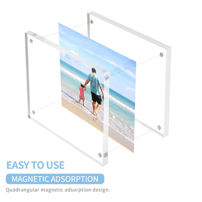 Sezanrpt Clear Booth Photo Frame 5x5, Perspex Square Picture Frame, Acrylic Photo Frame for 5x5, 4x4, 3x3 Picture Display