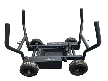 SuperSled with 8 levels of resistance for indoor or outdoor use, cardio and strength training, weight horns included