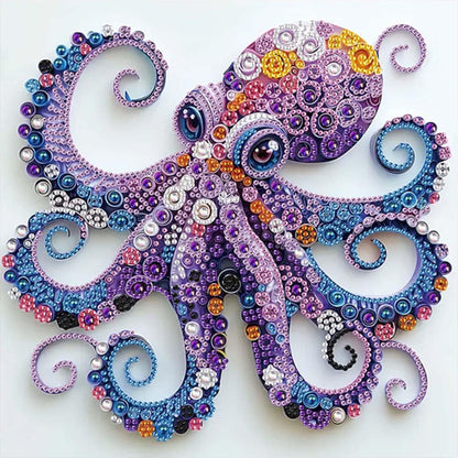 SHICERNHJ 5D Diamond Painting Kits for Beginners,Animal Special Shape Diamond Art Kits for Purple Octopus DIY Crystal Rhinestones Paint By Diamonds and Crafts for Adults Home Wall Decor 12 X 12inch