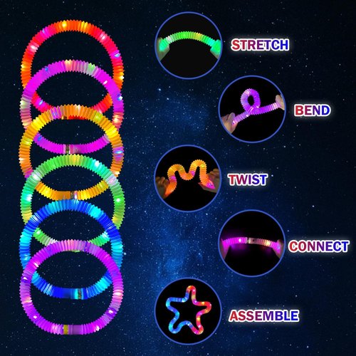 Glow Sticks Party Favors - 18 PCS Colorful Light-Up Tubes, Necklaces & Bracelets for Kids' Celebrations