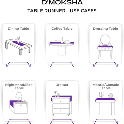 48 Inches, 100% 14 48 Inch Summer, Signature Linen by D'Moksha White Table Runner Pure Linen, Hemstitch, Coffee Table