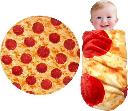 285 36 inches) CASOFU Baby Pizzas Swaddle Blanket, Funny Blankets Gag Gifts for Baby Shower Boy Girl Toddler Newborn
