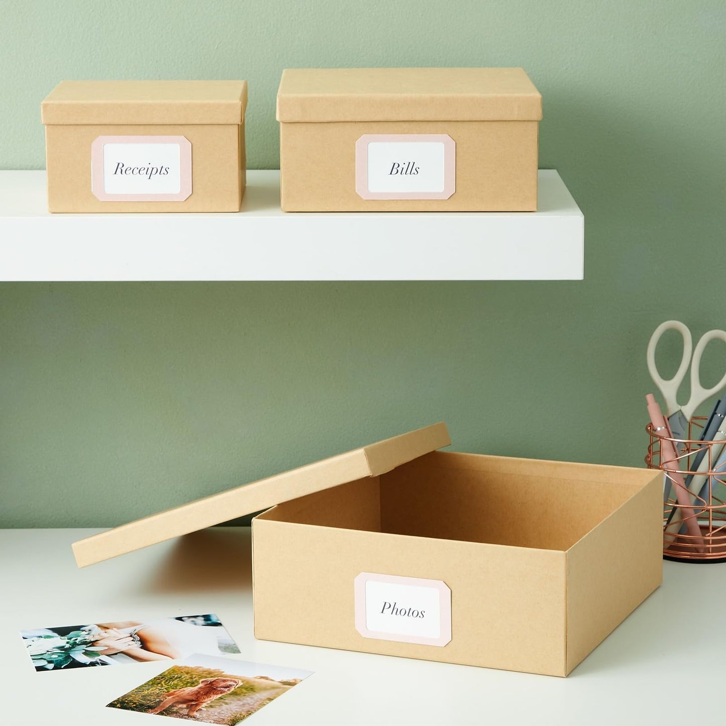 Bright Creations Nesting Boxes - 6-Pack Brown Squares With Lids, 12 x 12 to 2 x 2 In, 4 in H - Paper Mache & Square Boxes