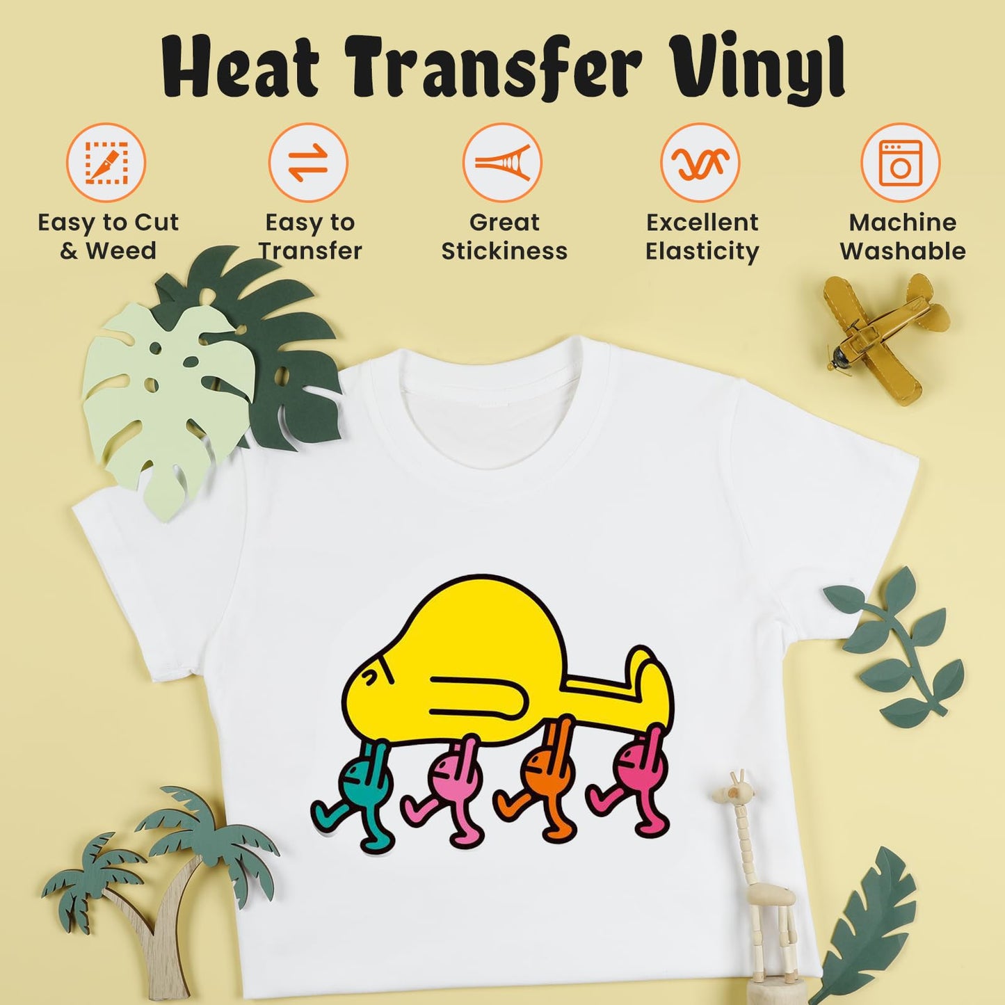 HTVRONT Heat Transfer Vinyl White HTV Rolls - 12" x 15ft White Iron on Vinyl for All Cutting Machines, White HTV Vinyl for Shirts - Easy to Cut & Weed for Heat Vinyl Design