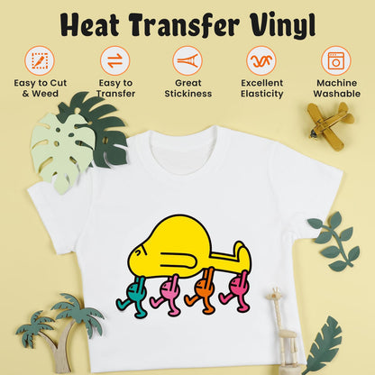 HTVRONT Heat Transfer Vinyl White HTV Rolls - 12" x 15ft White Iron on Vinyl for All Cutting Machines, White HTV Vinyl for Shirts - Easy to Cut & Weed for Heat Vinyl Design
