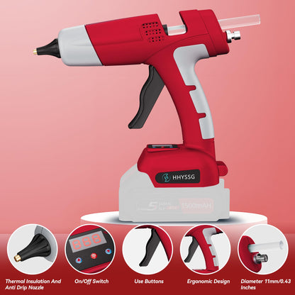 Upgraded 100W Cordless Hot Glue Gun Compatible with Milwaukee 18V Battery, Digital Temperature Adjustable, 30 Premium Sticks, Fast Preheat for DIY Crafts Home Repair Industrial Projects (Tool Only)