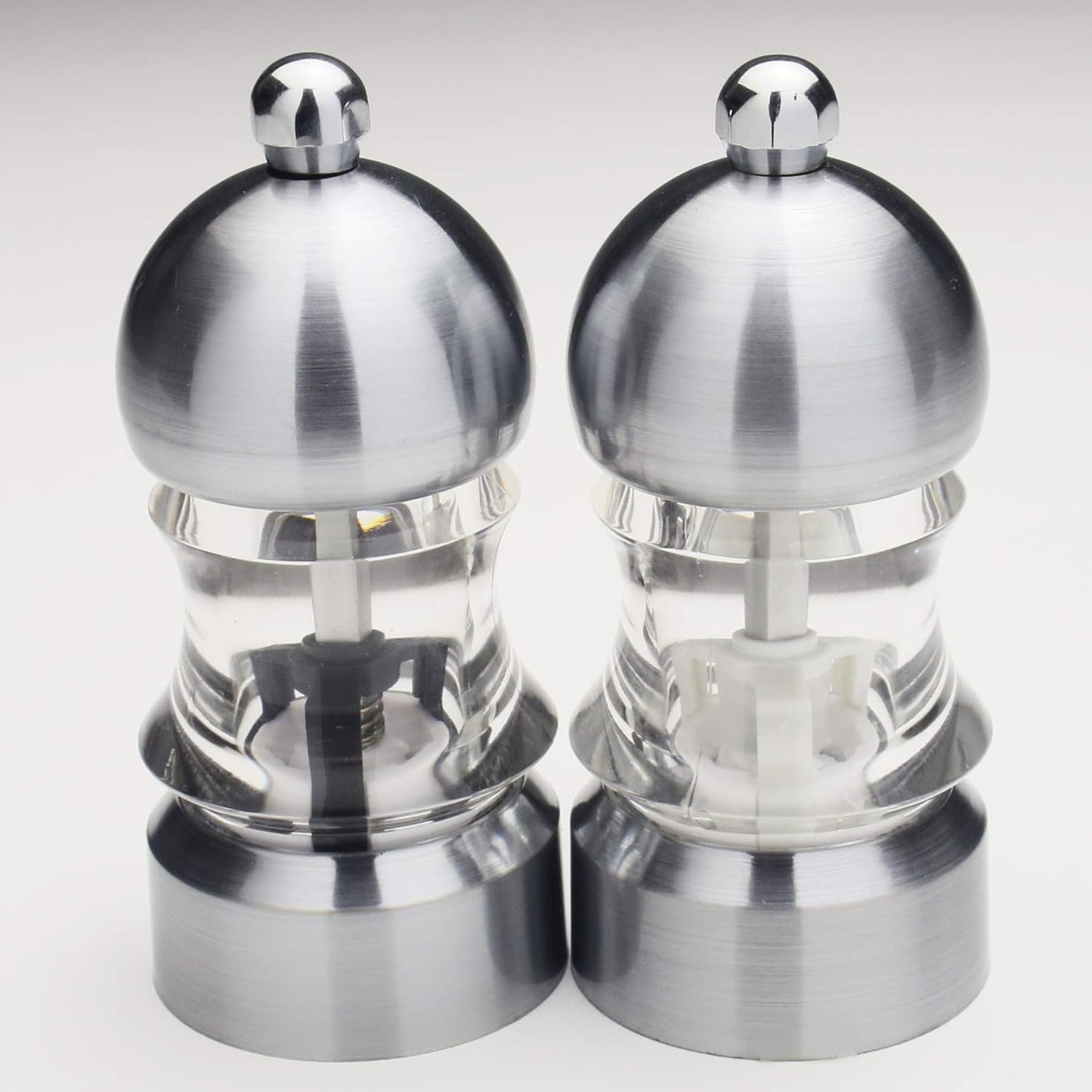 Chef Specialties Clear 3.5" Metro Pepper Mill and Salt Mill Set