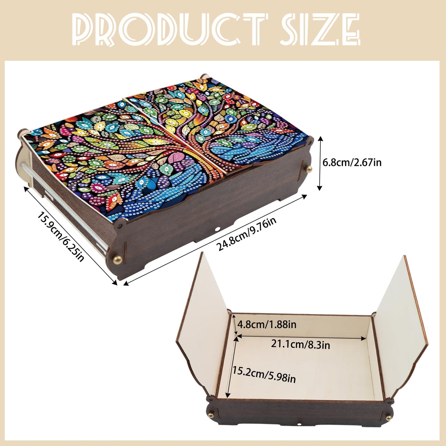 Tontut Diamond Painting kit Storage Box, Tree DIY Multifunctional Handmade Storage Box for Home Holiday Gifts