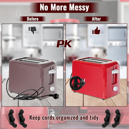 Cord Organizer for Kitchen Appliances, 6Pcs Black Cord Winder, Cord Keeper for Mixer, Coffee Maker, Air Fryer, Toaster