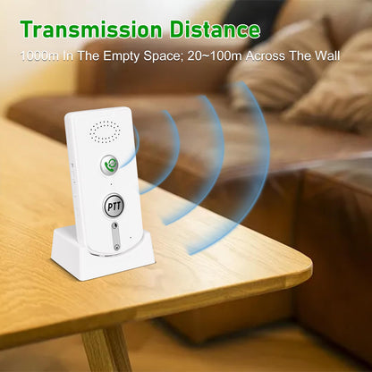 2 Way Wireless Intercom for Home Hospital Hotel,1000m Range Indoor Intercoms Wireless