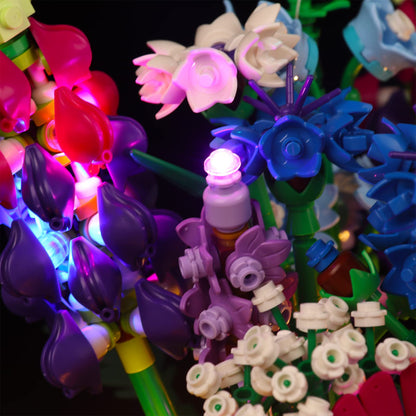 ZOVESY LED Light Kit for Lego Wildflower Bouquet 10313 Artificial Flowers with Poppies and Lavender, Decoration Lights Valentines Day Gift (Lights Only, No Lego Models)