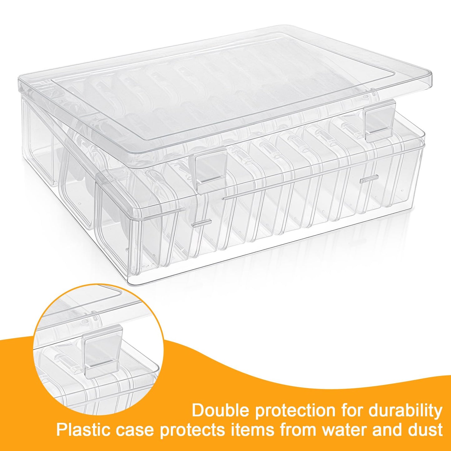 Bead Organizers with 30 Pcs Small Plastic Storage Cases Mini Clear Bead Storage Containers Transparent Boxes with Hinged Lid and Rectangle Clear Craft Supply Case