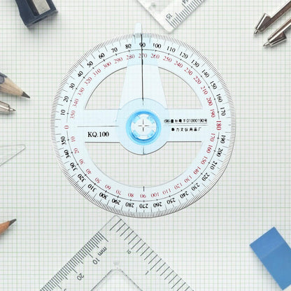 iplusmile 10 Pcs 360 Degree Circle Protractor with Swing Arm 4 Inch Plastic Angle Finder Measuring Ruler for School Geometry Drafting and Woodworking Classroom Bulk Sky Blue