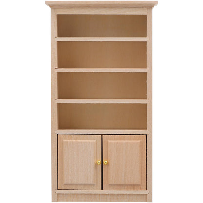 Toyvian Mini Wooden Drawer Cabinet, 1: 12 Dollhouse Decoration Bookshelf with Wood Drawer Tiny Bookcase TV Cabinet Model Storage Shelves Dollhouse Furniture Accessories