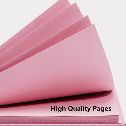 Vienrose Scrapbook Album 10x10 Inch Blank Thick Kraft Paper DIY Scrapbooking Supplies, Small Scrap Book Photo Albums for Wedding Travel Family Baby - Perfect Holiday Gifts Pink 20 Sheets/40 Pages