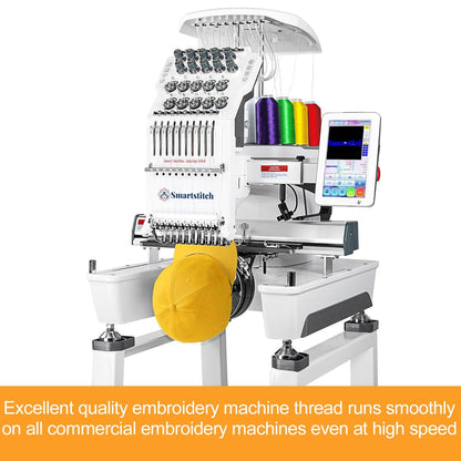 New brothread - Single Huge Spool 5000M Each Polyester Embroidery Machine Thread 40WT for Commercial and Domestic Machines - Black