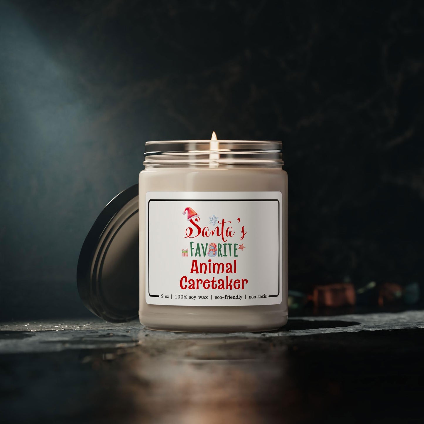 Santa's Favorite Animal Caretaker Candle - Christmas Gifts for Animal Caretaker Men Women Party Decoration - Xmas, New Year - 9oz Soy Wax Cinnamon Vanilla Scent