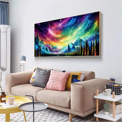 ijbnhd 5D Large Diamond Painting Kits for Adults, 5D Mountain Extra Large Diamond Art Kits, Full Drill Crystal Rhinestone Aurora Gem Art Home Wall Decor Gift(28X 16inch)