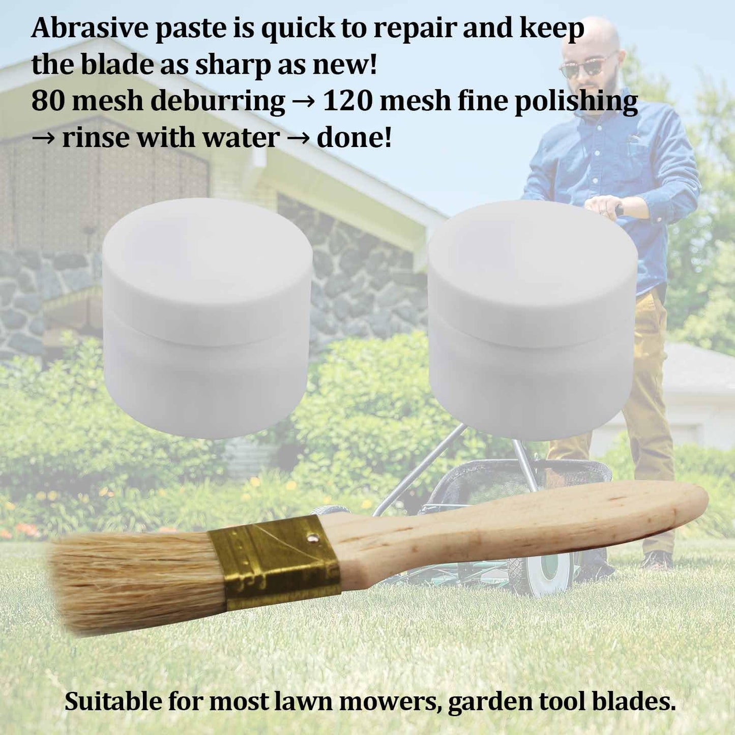 AAAQQ Homeowners Reel Sharpening Starter Kit, 80 Grit 120 Grit Reel Sharpening Compound, backlapping Compound