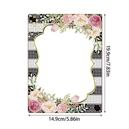 5D Diamond Art Painting Kits Photo Frames with Stand, Diamond Art Photo Frame Kits Desktop, 5D Special Shape Crystal Rhinestones Diamond Art Kits for Living Room Office Table Decor (Black White)