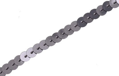 Mandala Crafts 100 Yards 6mm Gunmetal Sequins Strips on a Roll - Flat Paillettes Trim Ribbon Sequins String Spool by the Yard for Sewing, Crafts, Embellishments, and Decorations