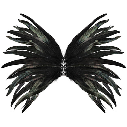 150 Pcs Natural Rooster Tail Feathers, 14-16" 12-14" 10-12" (50 Each), Bulk for DIY Crafting, Hat Decoration, Wedding, Halloween Costume & Masquerade Party Supplies (Black)
