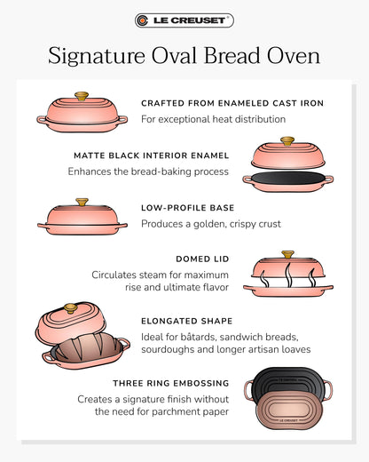 Le Creuset Enameled Cast Iron Signature Oval Bread Oven, 11.5 inch, Flame