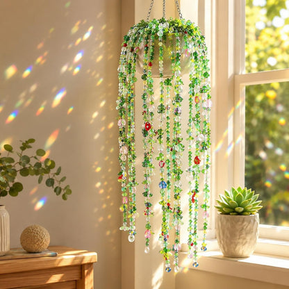 5422PCS Forever Plant Bead Kit, Green Glass Beads for Beaded Plants & Succulent DIY Crafts, Sun Catcher Home Decor Kit with Leaf Flower Beads, Moss, Floral Wire,Bead Stop Clamp (no pot & foam block)