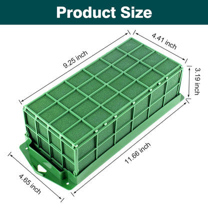 4 Pack Floral Foam Cage, Foam Cage Blocks for Fresh Flower, Green Flower Cage Holders for Artificial Flower Arrangement, Wedding Holiday, Interior and Garden Decorations
