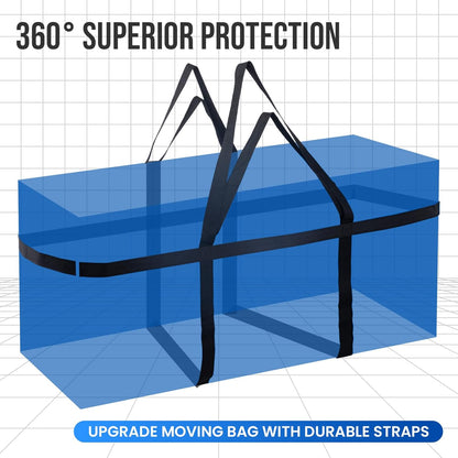 TAILI Extra Large 69 Gallon Storage Bags - Heavy Duty Blue Moving Totes with Visible Window & Wrap Around Handles (2 Pack)