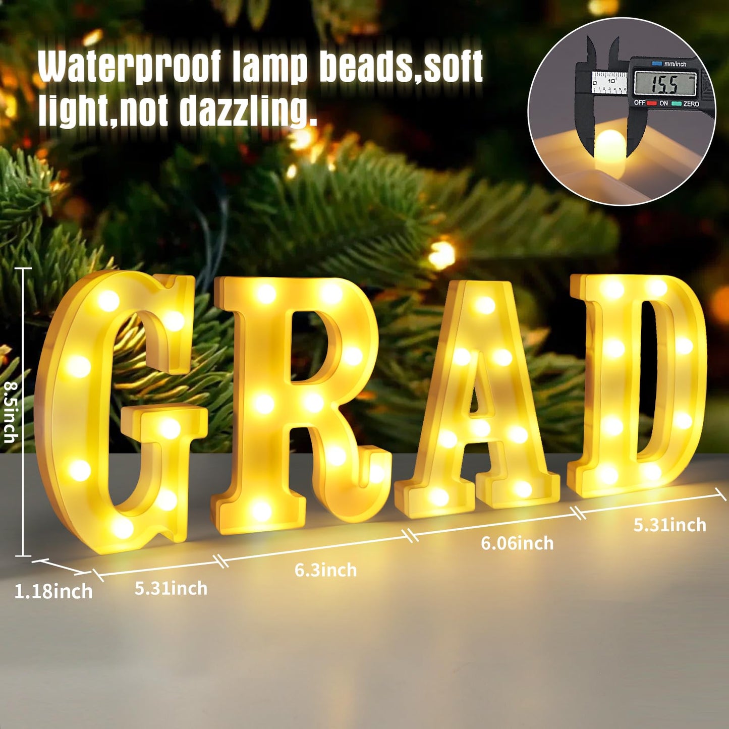 LED Light Up Letters GRAD Sign for Graduation Party Decorations 2025,Congrats Grad Yard Signs,Table Decorations,Grad Letters & Party Supplies for Graduation Celebrations