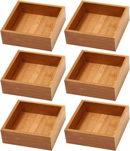 YBM Home 324-6 Drawer Organizer Storage Box, Natural, 6x6x2 inch