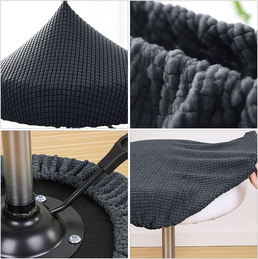 Garneck 1pc Round Stool Cover, Slipcover for Counter Stool, Bench, Outdoor Recliners, Dining Chair Polyester Cover