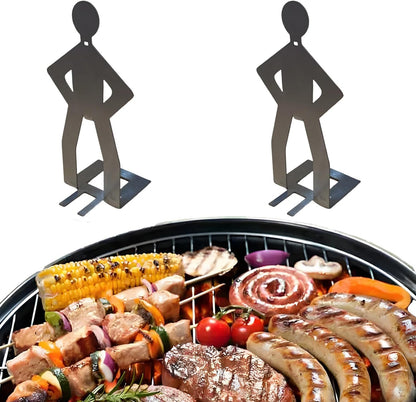 SIMOTOS 2025 (2 Stainless Steel BBQ Sausage Holder New Creative Standing Man Sausage Rack, Funny Shape Metal Hot Dog