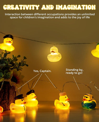 20 9.8ft AceList LED Yellow Duck String Lights - Long, Child-Friendly Decor, Perfect for Kids' Bedrooms and Play Areas