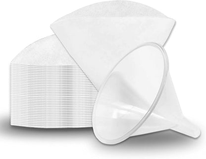 Birllaid Non Woven Filter Cones for Cooking Oil, Package of 1 Cone Holder and 50 Filter Cones