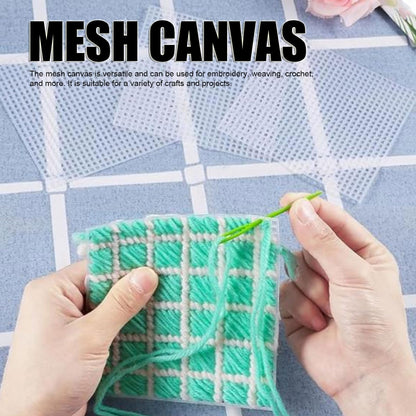 Latch Hook Canvas, Mesh Canvas Sheets Blank Rug Hooking Mesh Sheet Blank Hooking Meshh for Crafts Supplies Making (50 * 150cm)