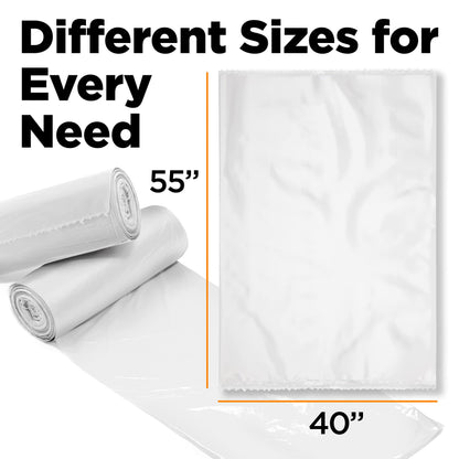 ToughBag 55 Gallon Clear Trash Bags (150 COUNT) – Large Clear Trash Bags 55-60 Gallon Heavy Duty Can Liners - Made in USA