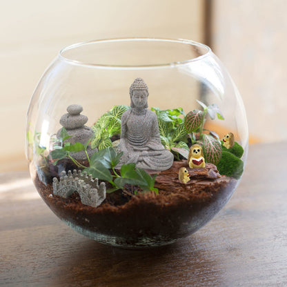 Meditation Zen Garden Accessories - Miniature Buddha Fairy Garden Kit Micro landscape Terrarium Kit DIY Japanese Mini Zen Garden Decor Chinese Potted Plant Culture Bonsai Decoration Bridge Pagoda