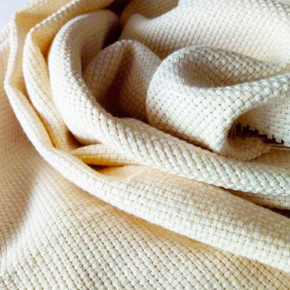 Hand U Journey 70"x 39", 2 Yard Length by 1 Yard Width Monk's Cloth, Cotton Punch Needle Fabric for Rug-Punch-Suit for Handwork