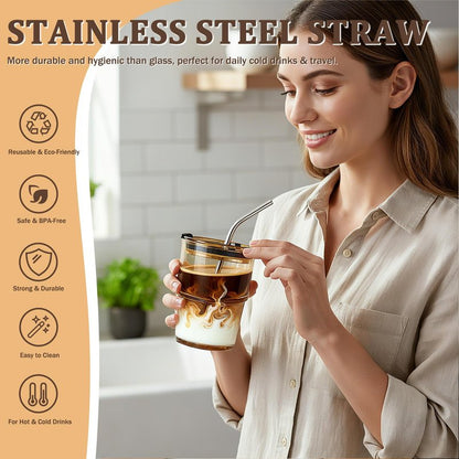 12 Packs Glass Tumbler with Lid and Straw Ice Coffee Cup Employee Christmas Appreciation Gift Ideas Bulk Team from Boss Best End Year Work Office Staff Coworker Team Group Colleague Teamwork Thank You