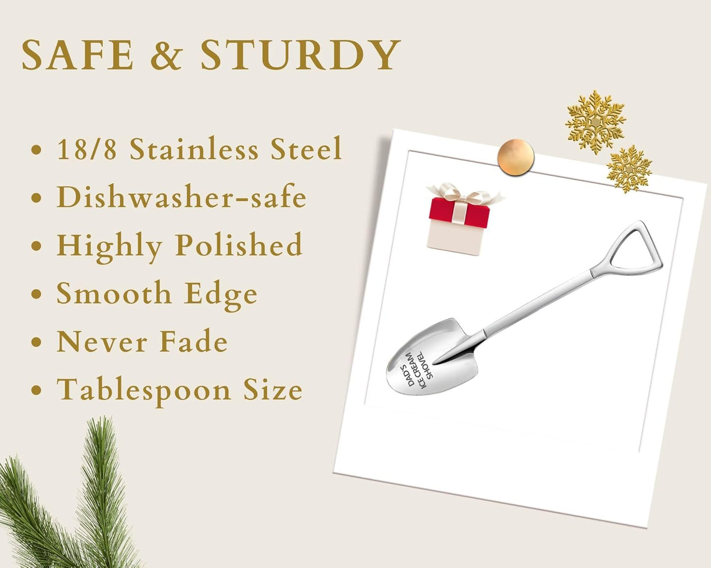 OTEHETOT Gifts for Dad, Fathers Day Gifts from Daughter, Ice Cream Shovel for Christmas Gifts for Dad, Gifts for Men