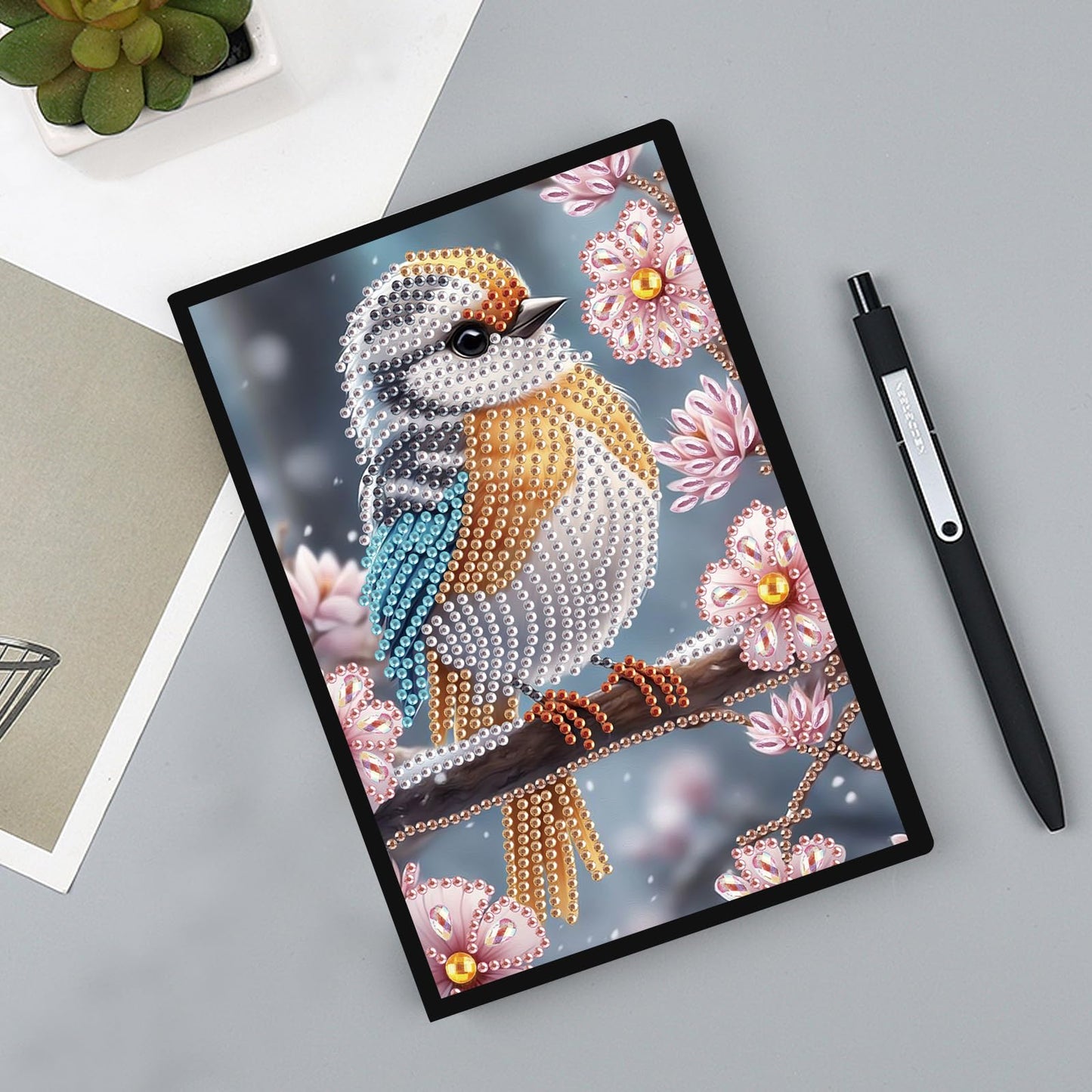 SHEGZHUC Diamond Painting Notebook Journal A5 Blank 14.5x21cm/5.7×8.26in Diamond Painting Composition Journaling Notebooks Notepad Sketchbook Diary Special Drills Girls Gifts || Hummingbirds Animal