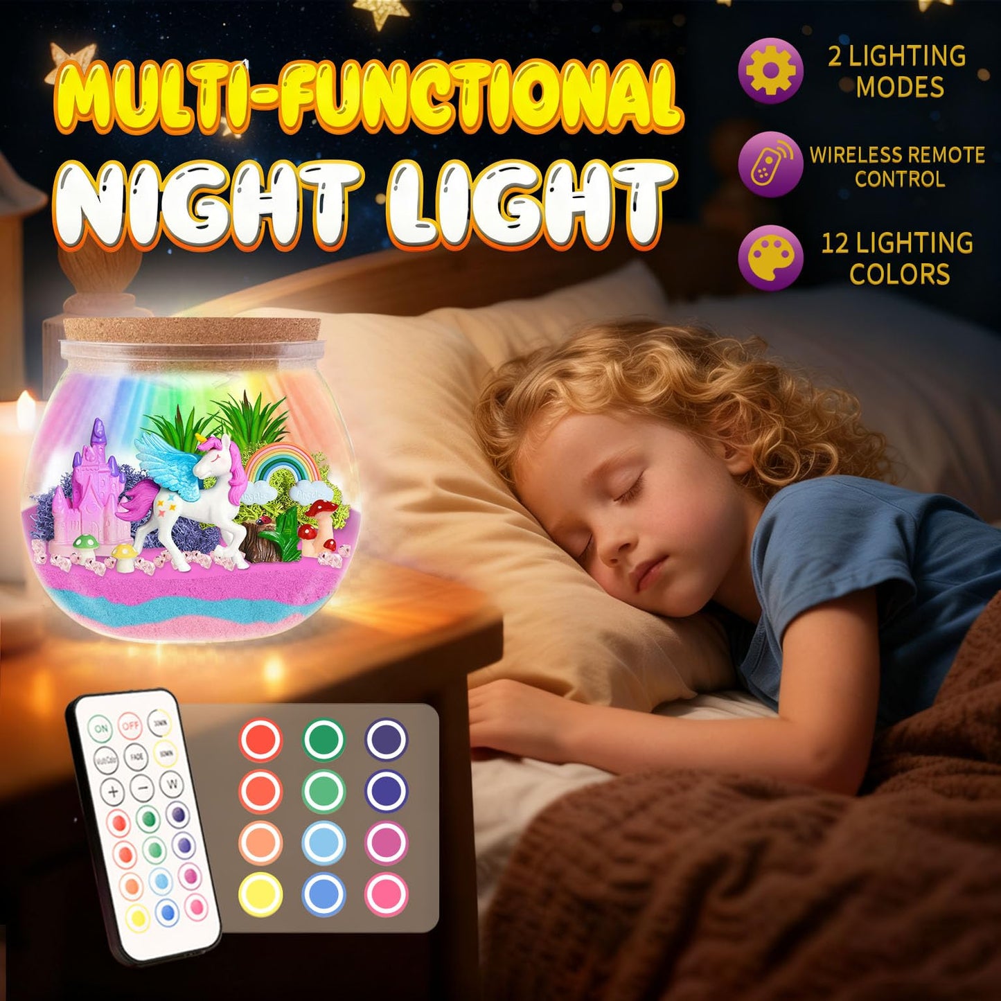 AOFEGRLT Unicorn Aquarium Kids' Craft Set - A Birthday or Holiday Gift Suitable for Girls Aged 4, 5, 6, 7, 8 to 12. A Unicorn Toy for Girls and a DIY Creative Craft Set for Children