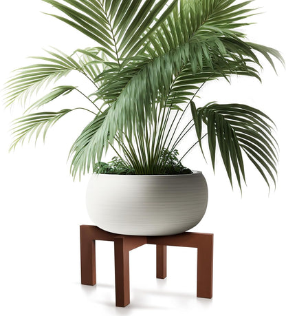 1 Pack 16 Inch 8-18 Inch Wenqik Wood Plant Stand Wooden Plant Pot Holder Mid Century Rattan Flower Boho Rustic Stool
