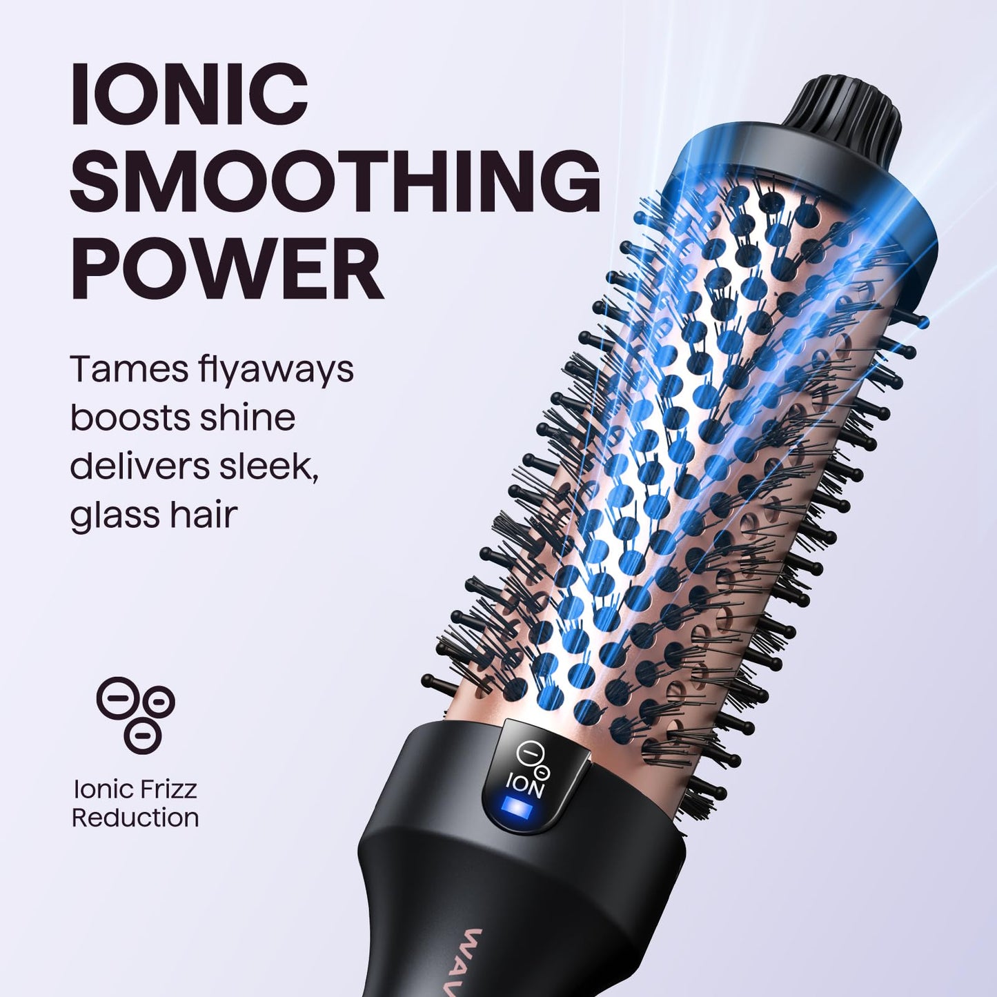 Wavytalk Thermal Brush, Blowout Boost 1.5 inch Heated Round Brush for Blowout Look, Dual Voltage, Pink, Sakura, Tourmaline Ceramic, Negative Ion Technology, 5 Temperature Settings, Less Damage