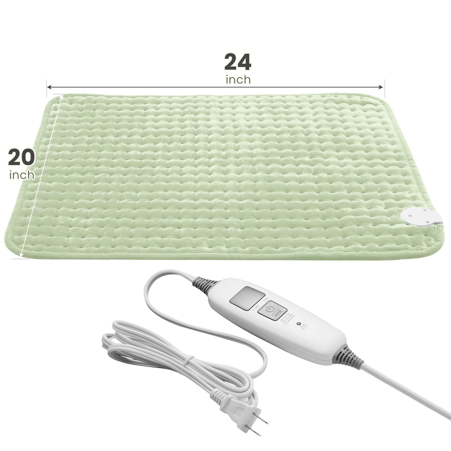 Electric Heating Pad for Back Pain Relief & Cramps - 6 Heat Settings,Auto Shut Off,Moist Heat Options,Portable Heated Pads for Neck/Shoulder Machine Washable Gift for Men Women,Grey,12"x24"