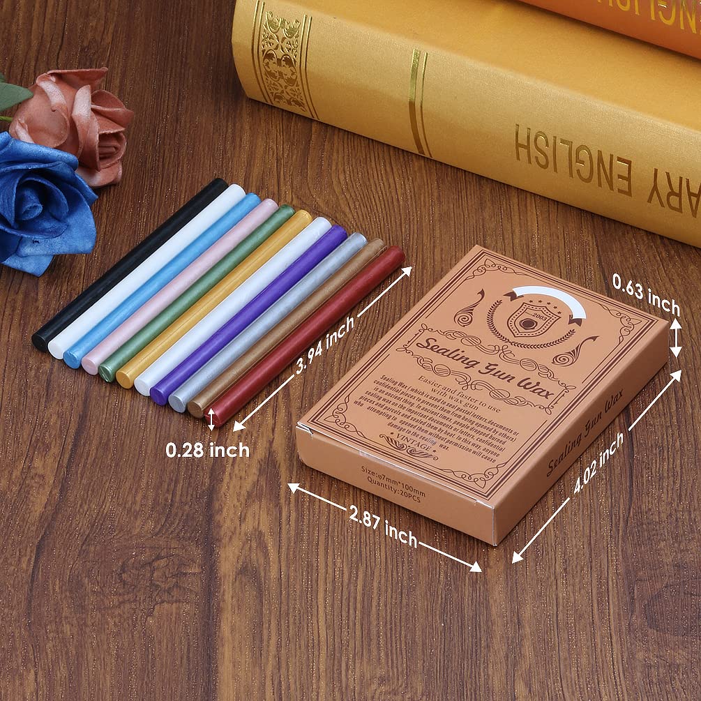 Wax Seal Kits, Wasole 40Pcs Silver Sealing Wax Sticks with Glue Gun + 2Pcs Wax Seal Pens for Wax Seal Stamp, Great for Wedding Invitations, Birthday Cards, Envelopes, Gift Wrapping